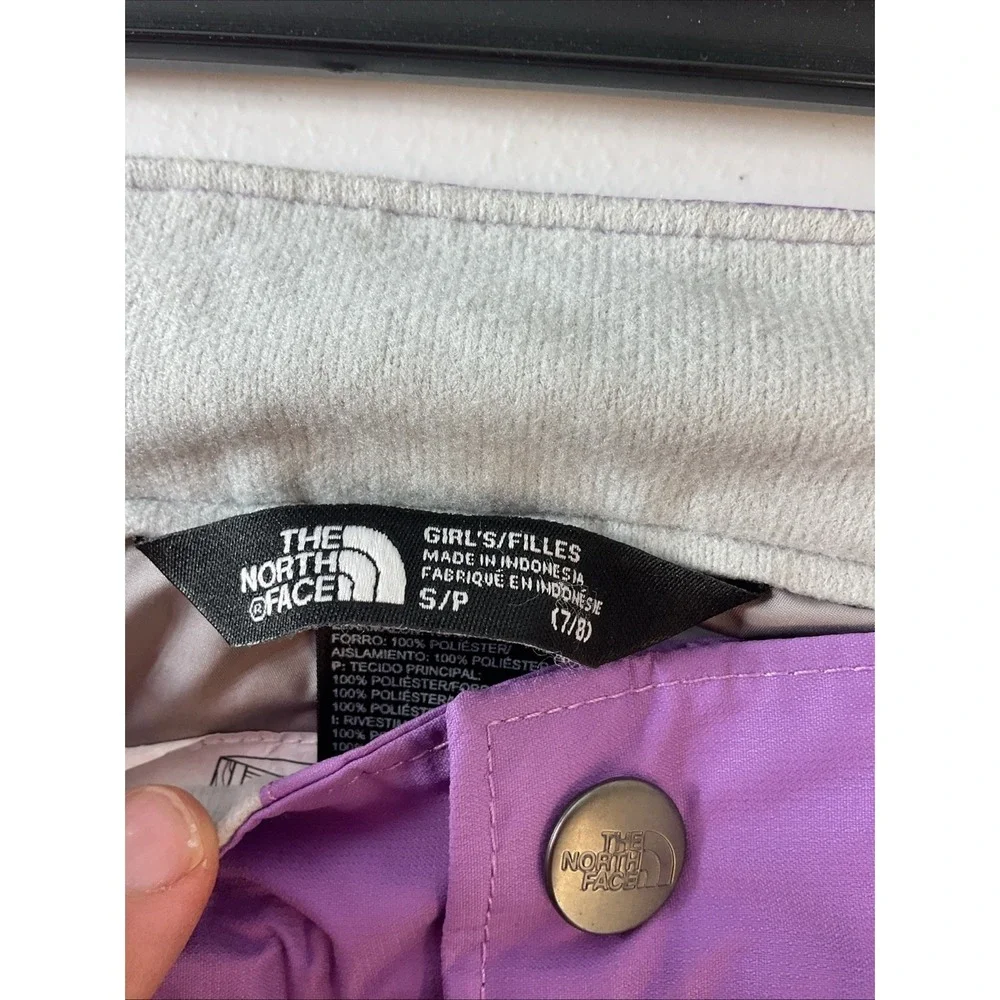 The North Face Snow Pants Girls Small 7/8 Purple DryVent‎ EZ Grow Insulated Ski